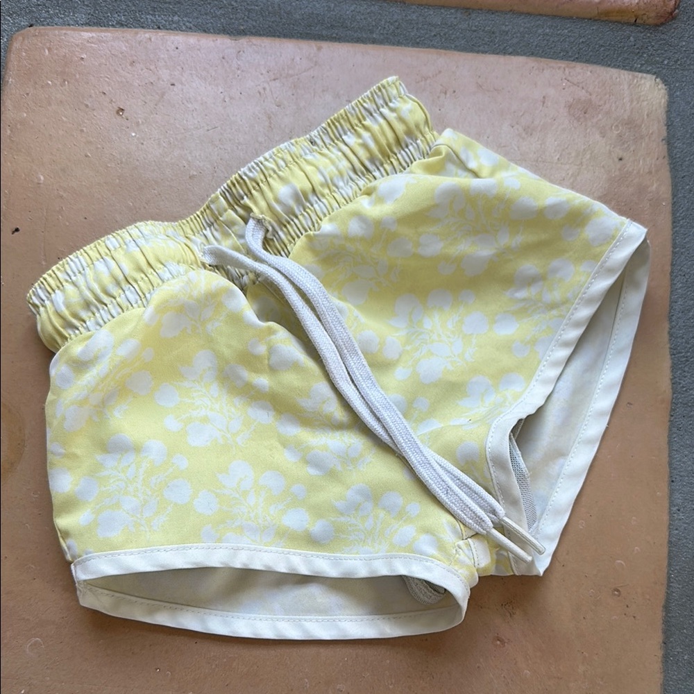 Yellow Floral Print Shorts